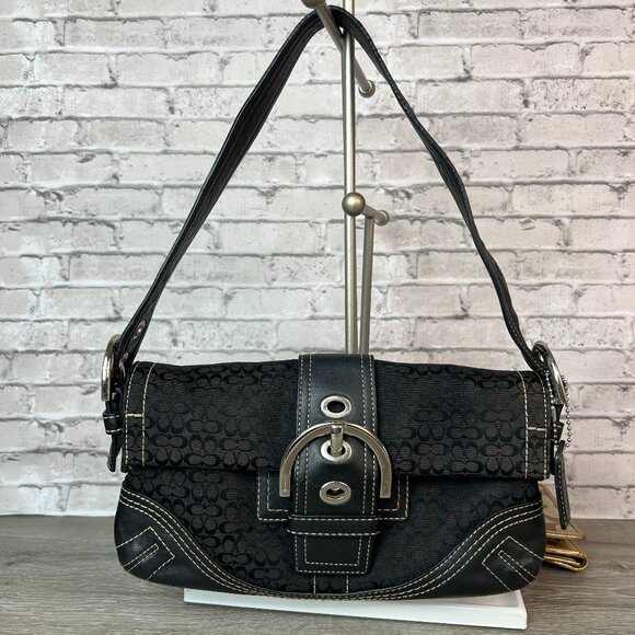 COACH Vintage 3628 Black Signature Soho Baguette Buckle Bag - Picture 1 of 6